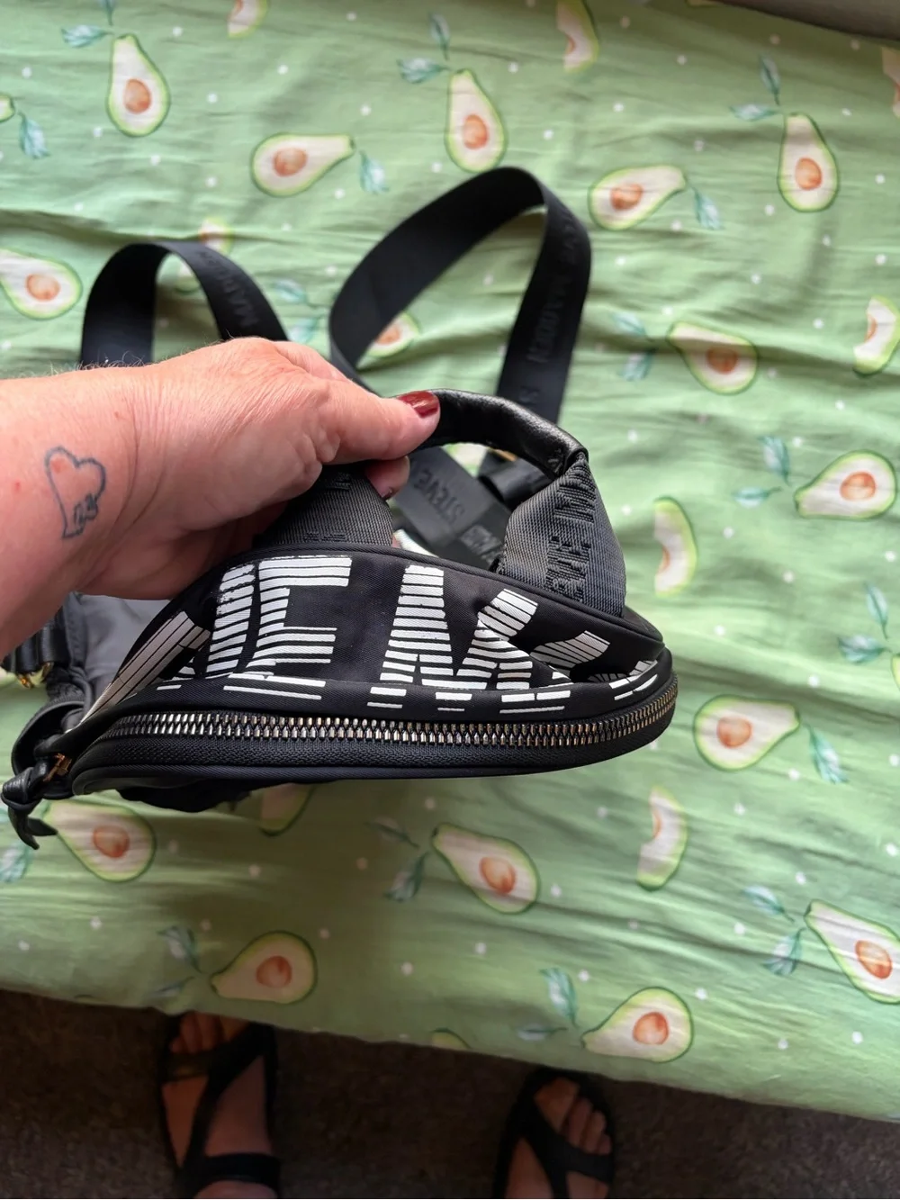 Steve Madden Black Mini Logo Backpack